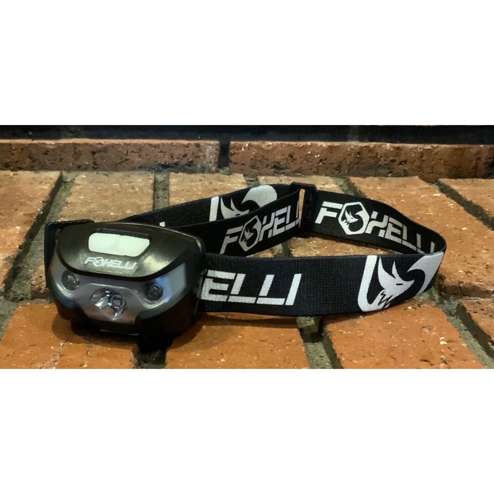 Foxelli Black Headlamp Flashlight Lightweight‎ Waterproof Red White Lights